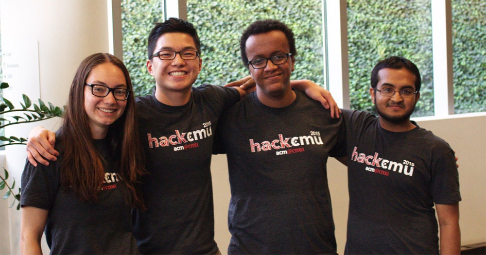 Rae with her hackathon team that won Google's innovation award