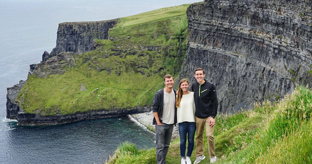 Jenn with her brothers in Ireland