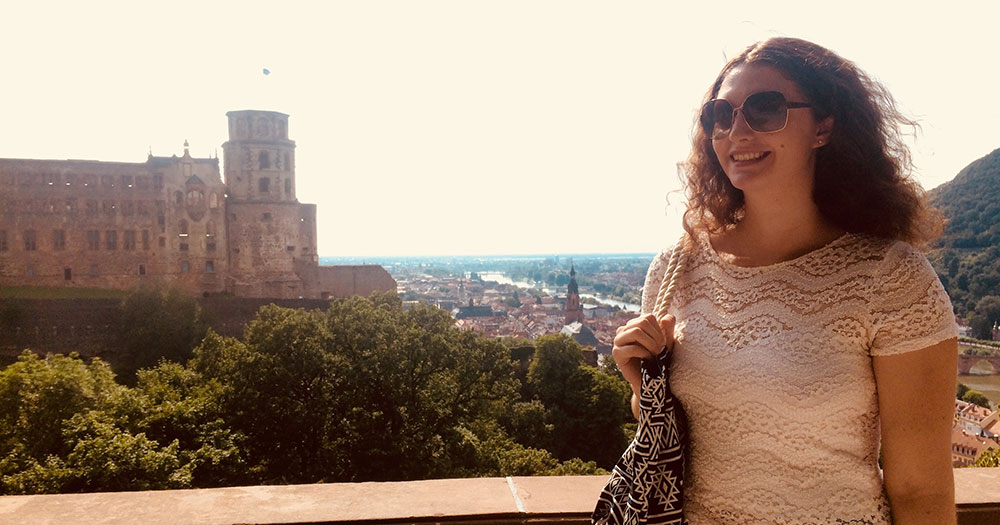 Elle at the castle (better known as "Schloss") in Heidelberg, Germany, where she visited during her study abroad in June.