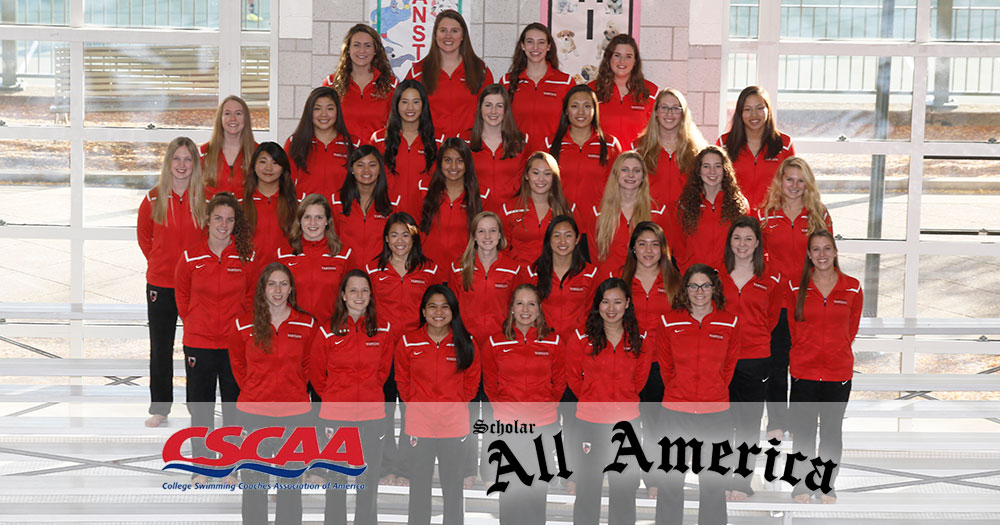 Women’s Swimming Honored for Academics by CSCAA
