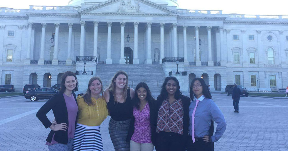 Eliza, third from left, with classmates during her semester in Washington, D.C.
