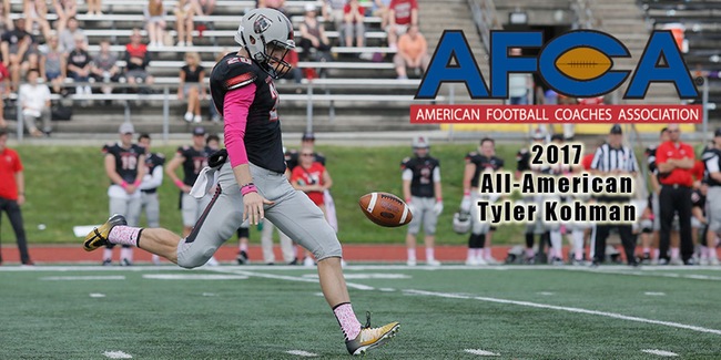 Kohman Named 2017 AFCA Division III Coaches’ All-America