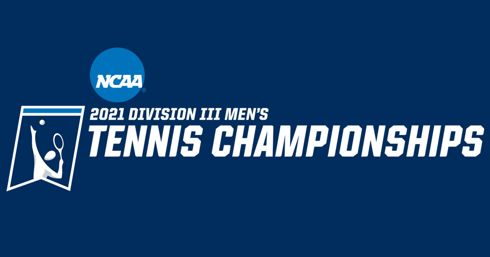 dark blue background with text reading NCAA 2021 Division III Men's Tennis Championships