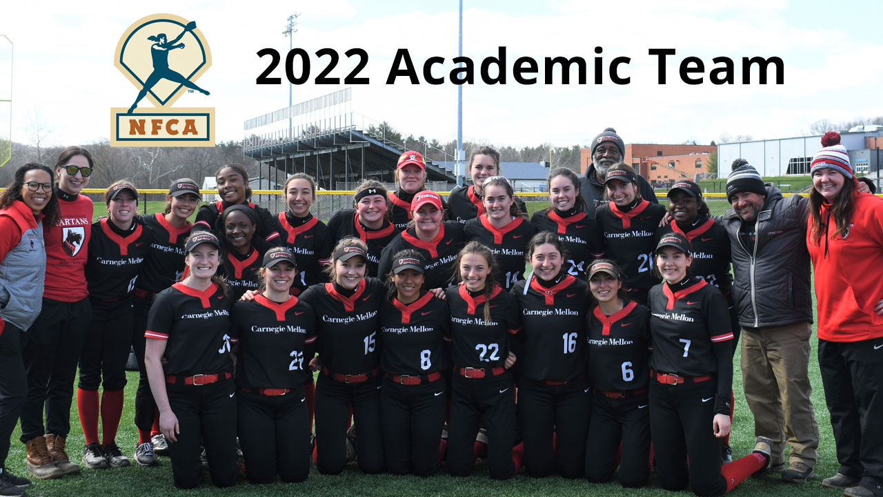 softball team photo with NFCA logo and text reading 2022 Academic Team