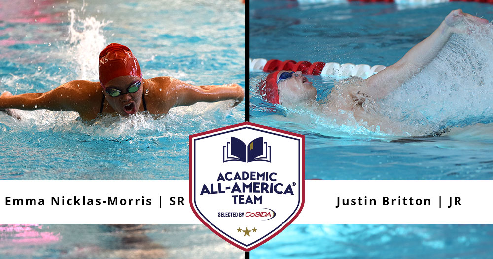 Nicklas-Morris and Britton Named CoSIDA Academic All-Americans
