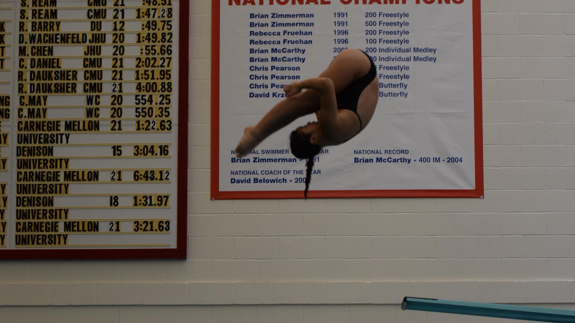 women's diver in air