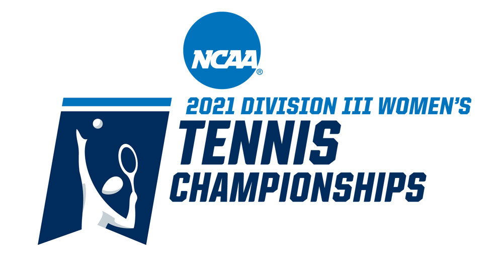 white background with NCAA 2021 Division III Women's Tennis Championship logo