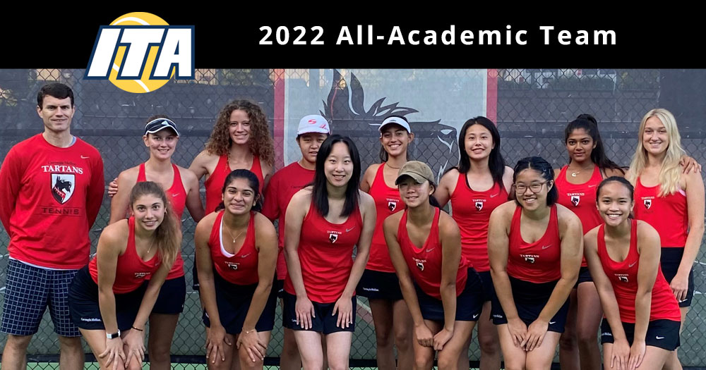 group photo of people in two rows, ITA logo and 2022 All-Academic Team in text