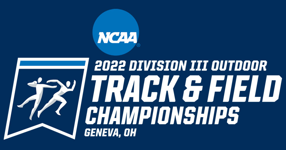 NCAA 2022 Division III Outdoor Track and Field Championships logo on dark blue background